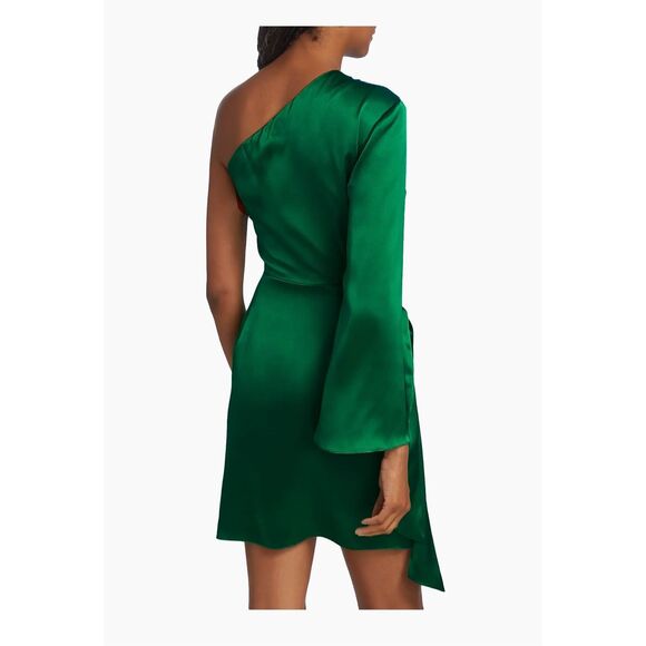 Amanda Uprichard Womens Dolores One-Shoulder Cut-Out Mini Dress Green Size XS - Picture 5 of 12
